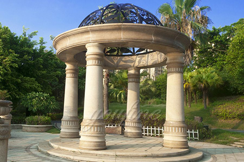 Large hot sale beige marble gazebo for sale2