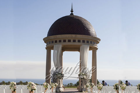 Hand carved round natural stone gazebo for sale