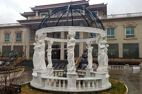 Outdoor Garden garden decoration lady stone carving marble gazebo