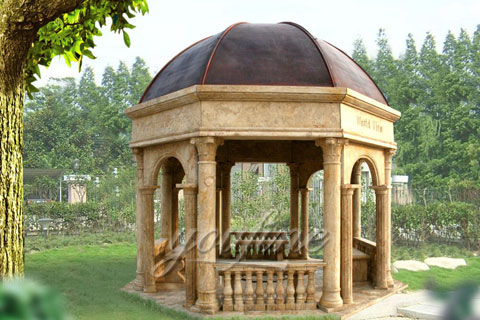 Popular roman column marble carving garden luxury gazebo